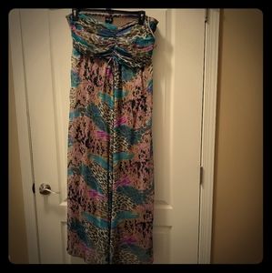 1x boho  leopard  floral dress Maxi